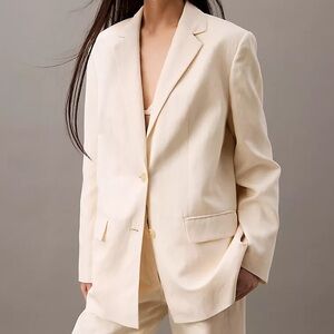 Everlane Cream Women's Linen Blazer